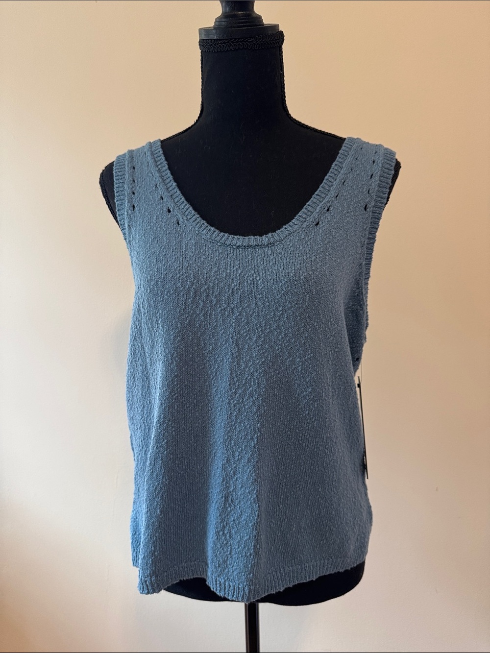 Light Blue Knit Tank Top - Women